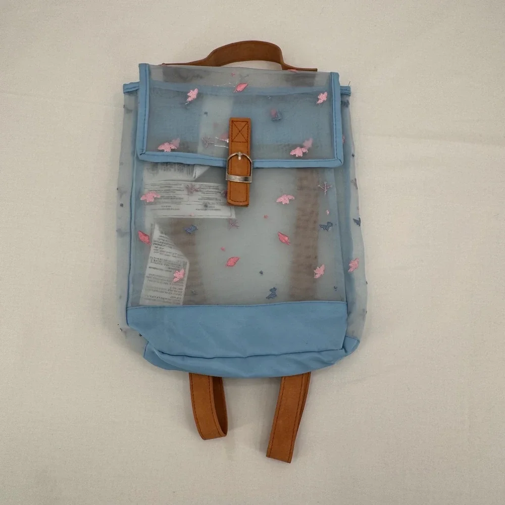 Disney Store Frozen 2 Embroidered  Blue Mesh Carry All Swim Bag Backpack NWOT